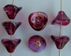 Flower Bell 3 Petal 12mm Purple Violet AB K4907 Czech Glass Bead x 10